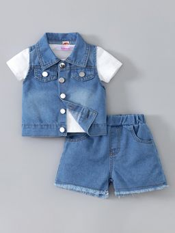 Hopscotch - Raw Edges Denim T-Shirt and Short