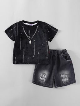 Hopscotch - Striped Denim T-Shirt and Short
