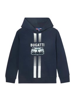 Bugatti - Boys Navy Blue Sports Car-Print Hoodie