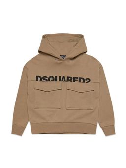 Dsquared2 - Kids Beige Front Flap Pocket Hoodie