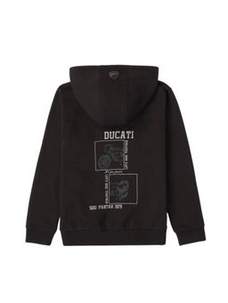 Ducati - Boys Black Logo Print Zip-Up Jacket