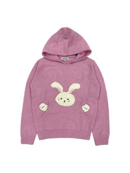 MC2 Saint Barth - Girls Pink Knitted Fluffy Bunny Hoodies