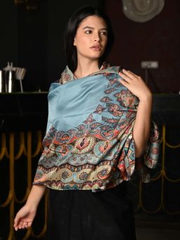Odette - Women Blue Printed Scarf