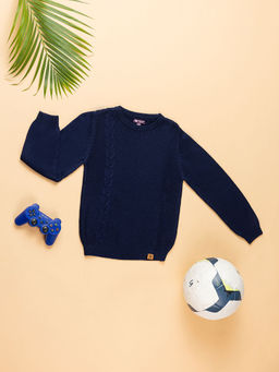 Purple United Kids - Boys Navy Blue Sweater