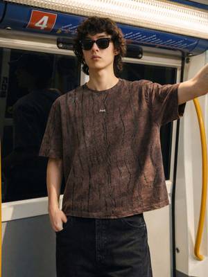 Buy The Indian Garage Co Brown Men Boxy Fit T-Shirt - Image 1