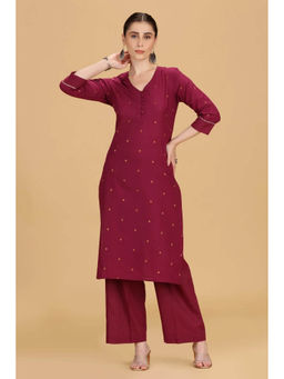 Cotton Culture - Magenta Cotton Straight Co-Ord Set