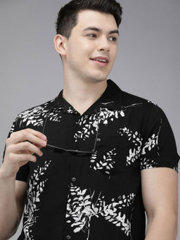 The Bear House - Mens Black Hawaiian Short Sleeves Shirt