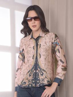 CRIMSOUNE CLUB - Womens Multi-Color Botanical Print Shirt