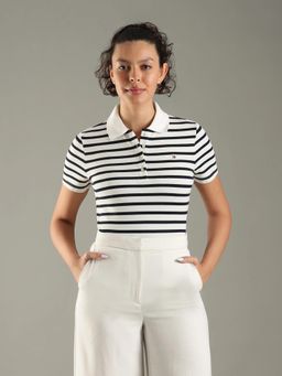 Tommy Hilfiger - Striped Slim Fit Cotton Polo T-Shirt