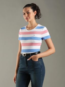 Tommy Hilfiger - Striped Slim Fit Cotton T-Shirt