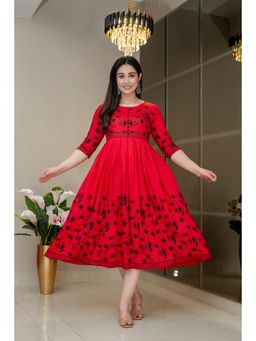 The Perfect Fit Co. - Red Women's Casual Dress