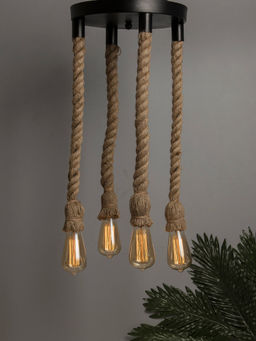 Homesake - Hanging Rustic Rope Chandelier Light