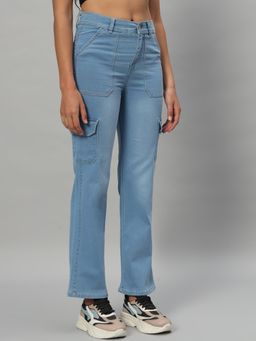 BROOWL - Womens Cargo Blue Jeans