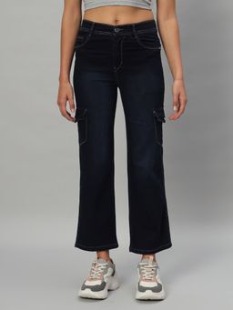 BROOWL - Womens Cargo Navy Blue Jeans