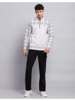 Monte Carlo - Checks Grey and Black Mock Neck Full Sleeve Tracksuit (Set of 2)