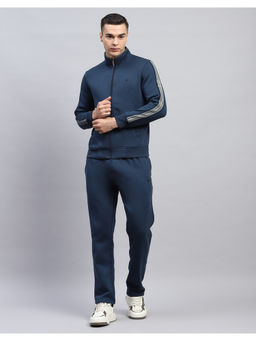 Monte Carlo - Solid Navy Blue Mock Neck Full Sleeve Tracksuit (Set of 2)