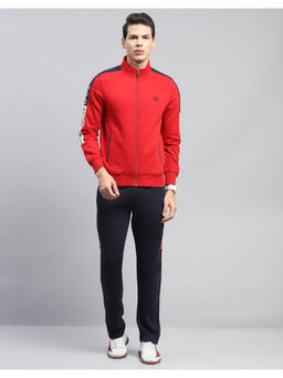 Monte Carlo - Solid Red Mock Neck Full Sleeve Tracksuit (Set of 2)