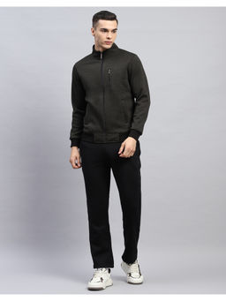 Monte Carlo - Textured Black Mock Neck Full Sleeve Tracksuit (Set of 2)