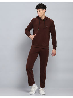 Monte Carlo - Solid Brown Hooded Neck Full Sleeve Tracksuit (Set of 2)