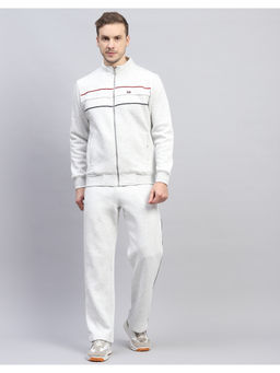 Monte Carlo - Solid Grey Mock Neck Full Sleeve Tracksuit (Set of 2)