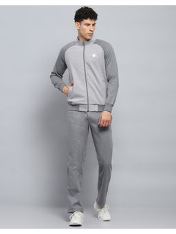 Monte Carlo - Stripes Grey Mock Neck Full Sleeve Tracksuit (Set of 2)
