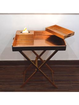 CasaGold - Precioso Butler Tray , Small Tray and Tissue Box - Nude Glossy