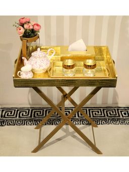 CasaGold - Precioso Butler Tray and Small Tray with Tissue Box - Gold