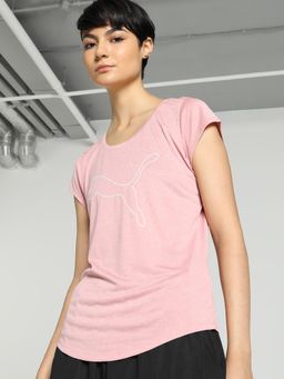 Puma - PERFORMANCE HEATHER CAT Women's Pink T-Shirt