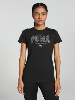 Puma - Graphic Fit Women's Black T-Shirt