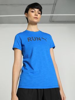 Puma - WOMEN'S GRAPHIC RUN Women's Blue T-Shirt