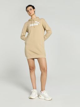 Puma - Essentials Logo Hooded Women's Beige Dress