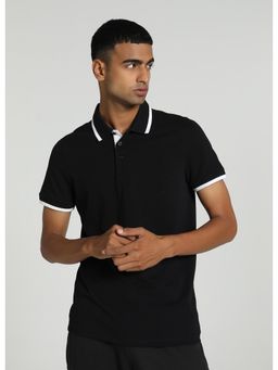 Puma - Essentials Pique Tipping Polo Men's Black T-Shirt