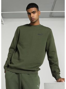 Puma - Essentials Small Logo Crew FL Men's Green Sweatshirt