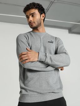 Puma - Essentials Small Logo Crew TR Men's Grey Sweatshirt