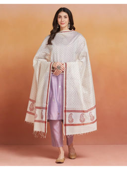 Fabindia - Natural Cotton Silk Blend Printed Dupatta