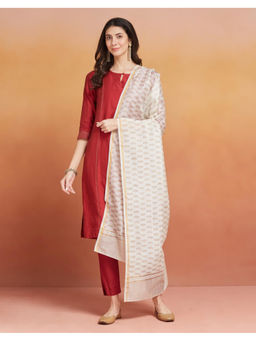 Fabindia - Natural Cotton Silk Hand Block Printed Dupatta