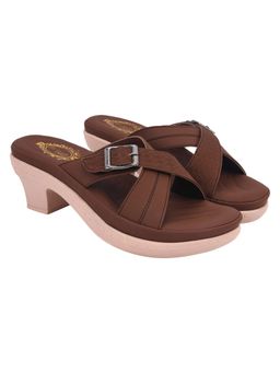 Shoetopia - Women Brown Block Heels