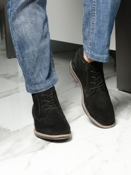 Teakwood - Men Black Lace-Up Chukka Boots