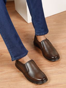 Teakwood - Men Brown Leather Loafers