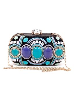 Odette - Black Embellished Clutch Sling