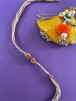 Digital Dress Room - Simple Rudraksha Rakhi Beads Brown Thread Rakhi