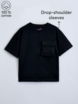 Hopscotch - Black Pure Cotton T-Shirt