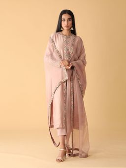 Zeefaa - Eventide Dull Pink Jacket Set (3 Pcs)