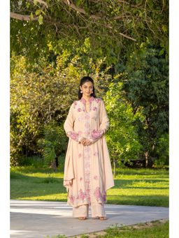 Dareiss - Beige Camellia Kurta with Pant and Dupatta