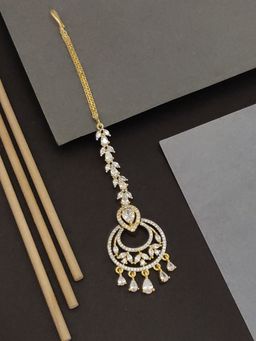 Abdesigns - Elite Gold Plated American Diamond Maangtikka