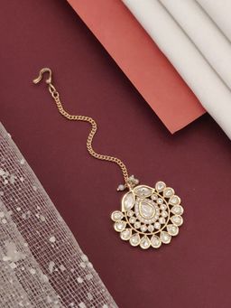 Abdesigns - Elite Gold Plated Polki Kundan Studded Maangtikka