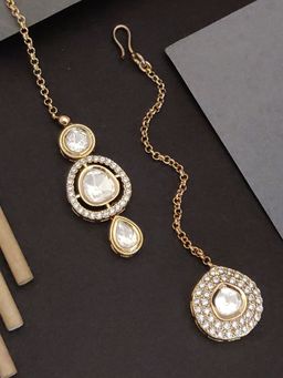 Abdesigns - Gold Plated Polki Studded Maangtikka (Pack of 2)