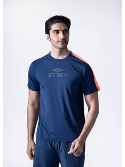 STRCH - Men Navy Blue Nylon Endura Sports T-shirt