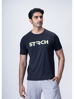 STRCH - Men Navy Blue Nylon Endura Sports T-shirt
