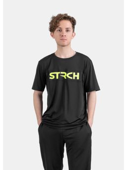 STRCH - Men Black Nylon Endura Sports T-shirt